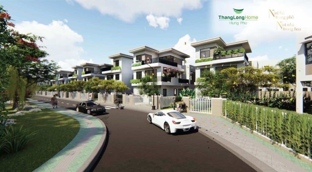 Mảng xanh ấn tượng tại Thăng Long Home Hưng Phú