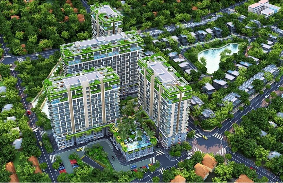 Dự án Thăng Long Home Hưng Phú nhìn từ trên xuống