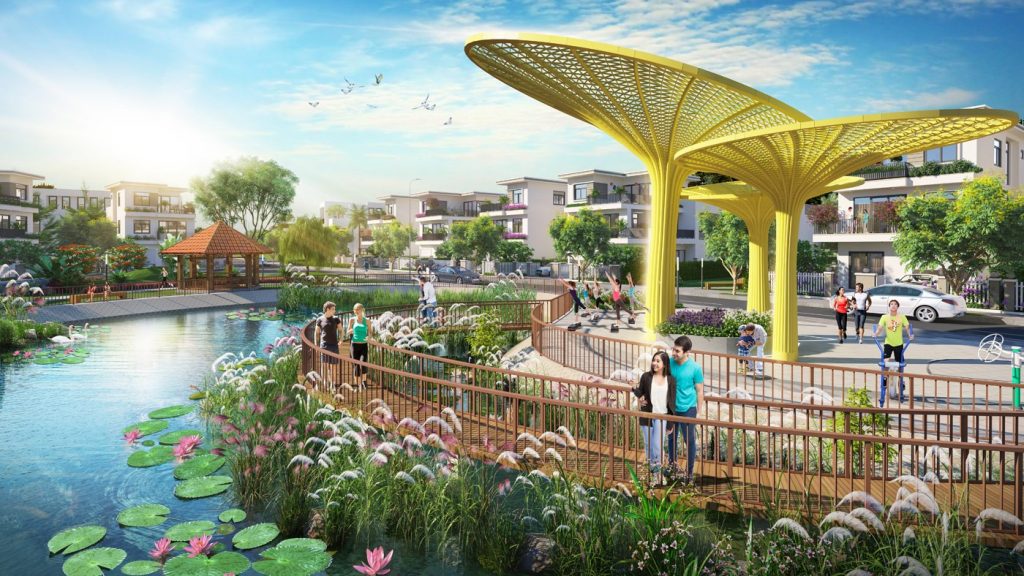 Hồ cảnh quan tại Thăng Long Home Hưng Phú